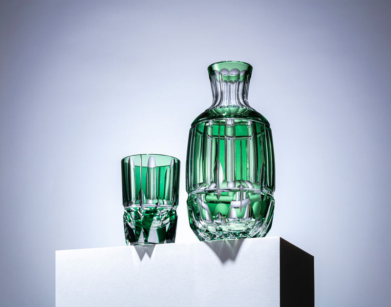 Sake Barware, Edo Kiriko “Bamboo Stem Series”