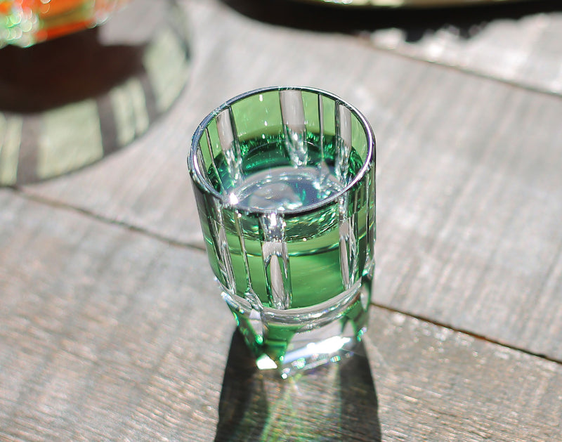 Sake Barware, Edo Kiriko “Bamboo Stem Series”