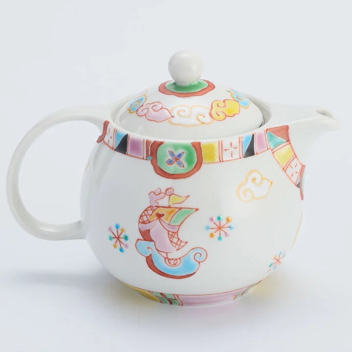 KUTANI WARE ROUND POT FUNADE / GINSYUU KLIN