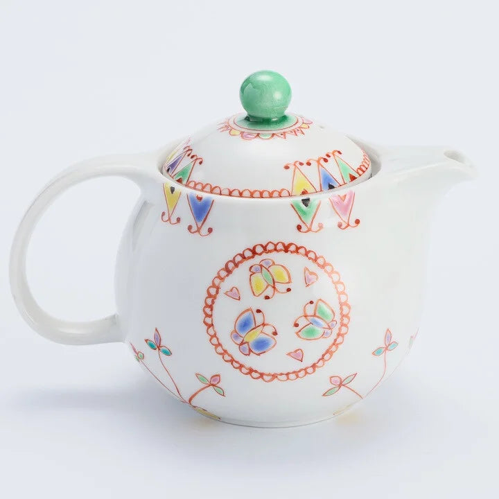 KUTANI WARE ROUND POT(ROUND CREST) /GINSYUU KILN