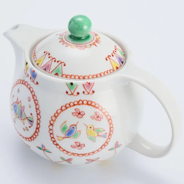 KUTANI WARE ROUND POT(ROUND CREST) /GINSYUU KILN