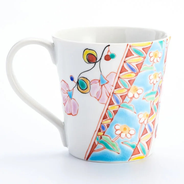 KUTANI WARE MUG FLOWER TAPESTRY /GINSYUU KLIN