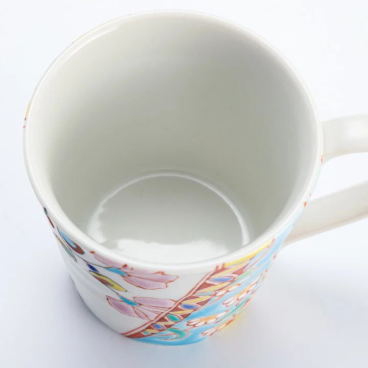 KUTANI WARE MUG FLOWER TAPESTRY /GINSYUU KLIN