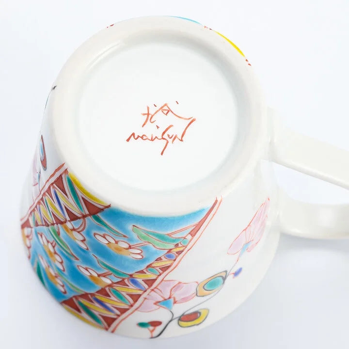 KUTANI WARE MUG FLOWER TAPESTRY /GINSYUU KLIN