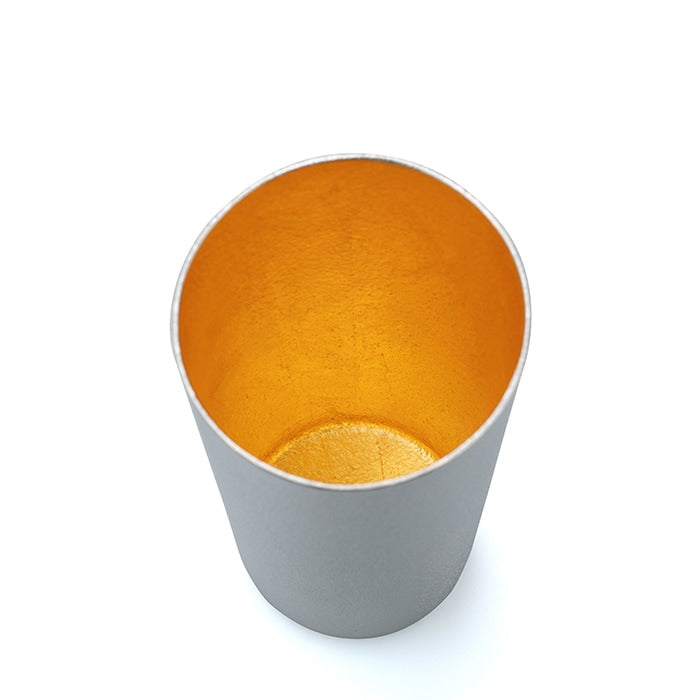 JAPANESE NOUSAKU TIN BEER CUP WITH GOLD LEAF
