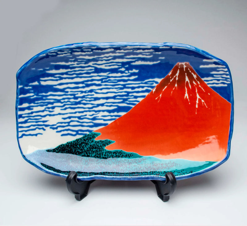 KUTANI WARE PLATE AKAFUJI /SEIKOU KLIN