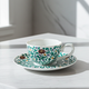 KUTANI WARE CUP & SAUCER COFFEE CUP KARAKUSA MON /TAMEKICHI MITSUI