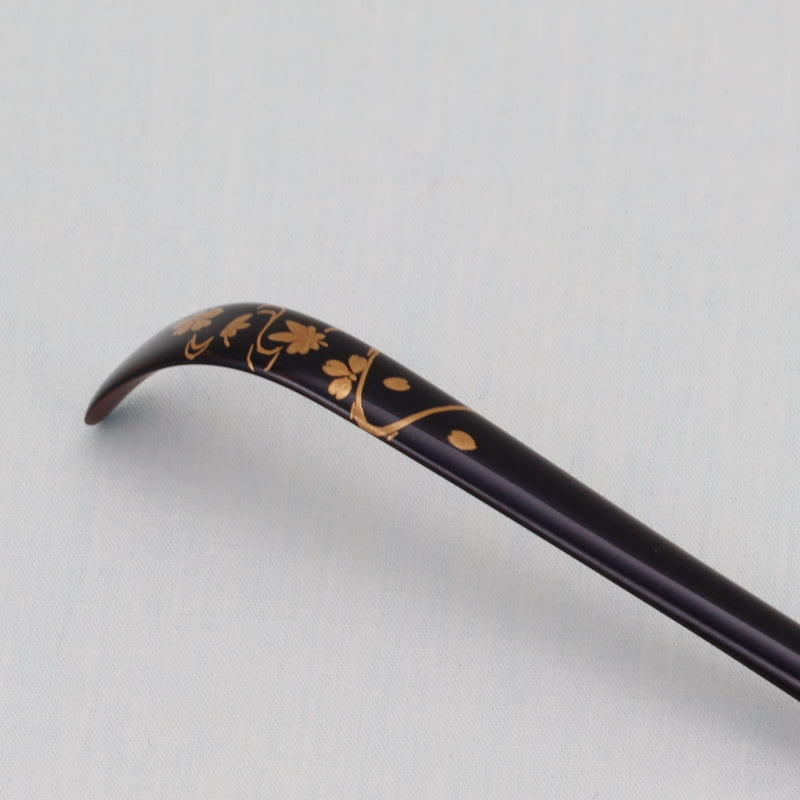 WAJIMA LACQUERWARE CHASHAKU SAKURA MAKIE DESIGN, TRADITIONAL JAPANESE TEA CEREMONY SPOON