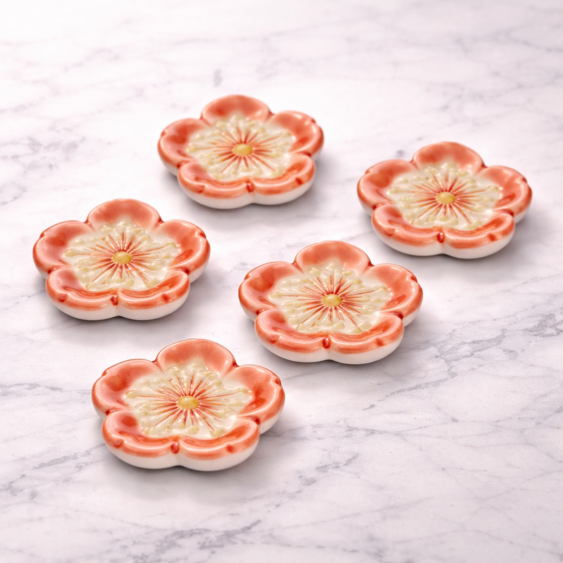 KUTANI WARE CHOPSTICK RESTS SAKURA