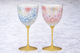 KUTANI WARE PAIR WINE GLASSES – HANA NO MAI “FLOWER DANCE” (GIFT BOXED)