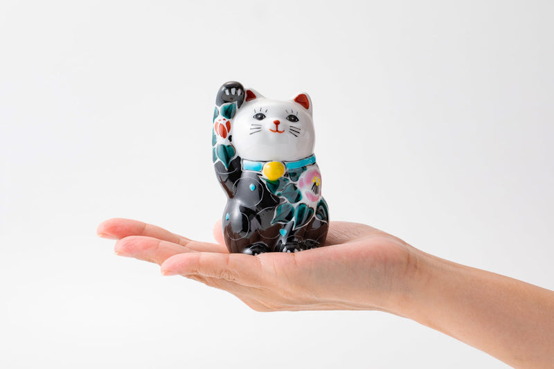 KUTANI WARE  LUCKY CAT(MANEKI NEKO) IROE MUSOU TSUBAKI(BLACK)/ KOKUZOU KLIN