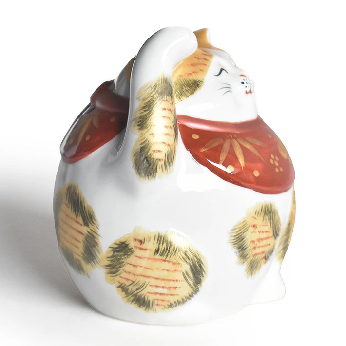 KUTANI JAPANESE LUCKY CAT(MANEKI NEKO) GOLD-COLORED CALICO