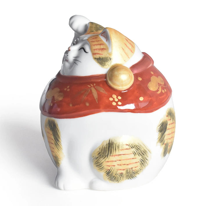 KUTANI JAPANESE LUCKY CAT(MANEKI NEKO) GOLD-COLORED CALICO