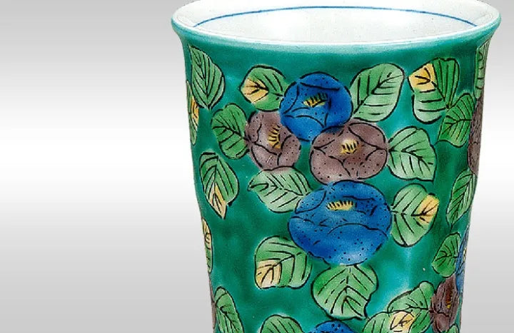 JAPANESE KUTANI PAIR OF FREE CUPS TSUBAKI