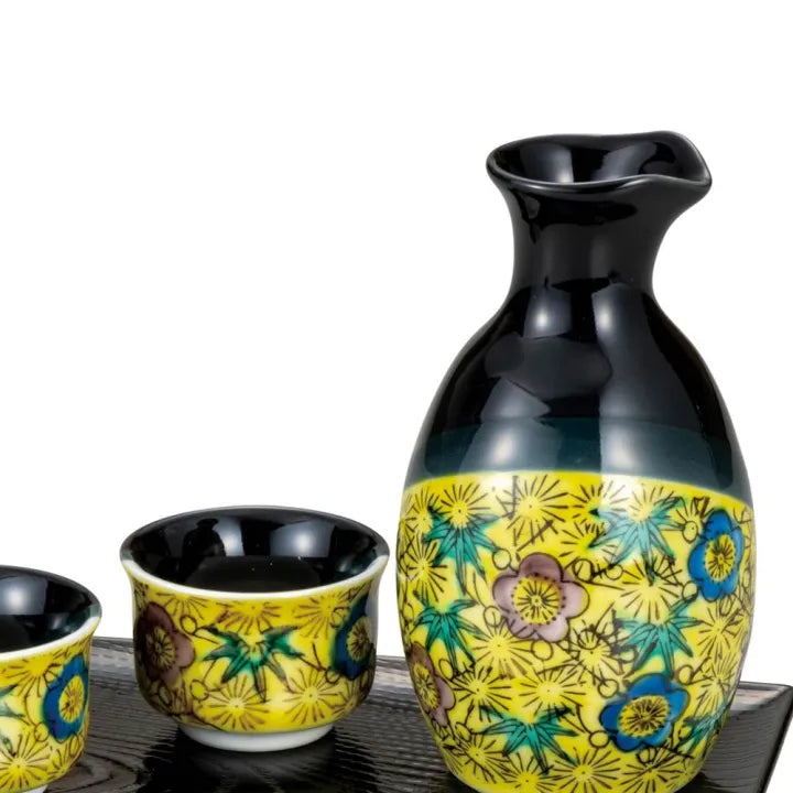 KUTANI JAPANESE SAKE SET YOSHIDAYA SHOCHIKUBAI