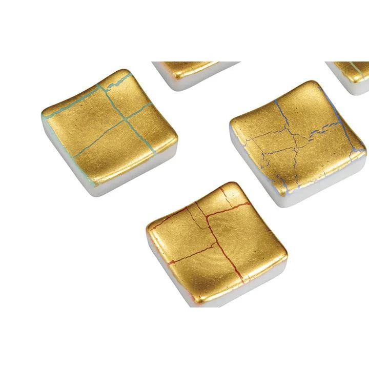 KUTANI JAPANESE CHOPSTICK REST - GOLD LEAF DESIGN / MEIZAN KILN