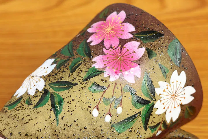 KUTANI WARE ROUGH-HEWN MUG CUP - HANA KASUMI SAKURA/ BIZAN KLIN