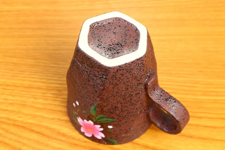 KUTANI WARE ROUGH-HEWN MUG CUP - HANA KASUMI SAKURA/ BIZAN KLIN