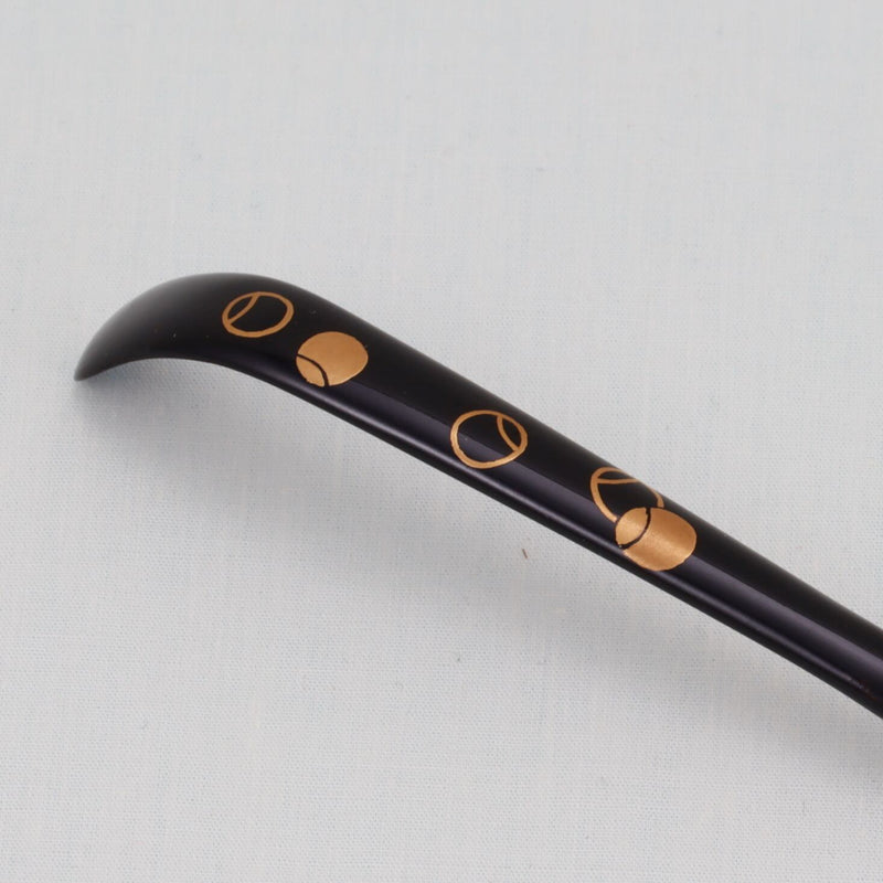 WAJIMA LACQUERWARE CHASHAKU TSUBOTSUBO MAKIE DESIGN, TRADITIONAL JAPANESE TEA CEREMONY SPOON