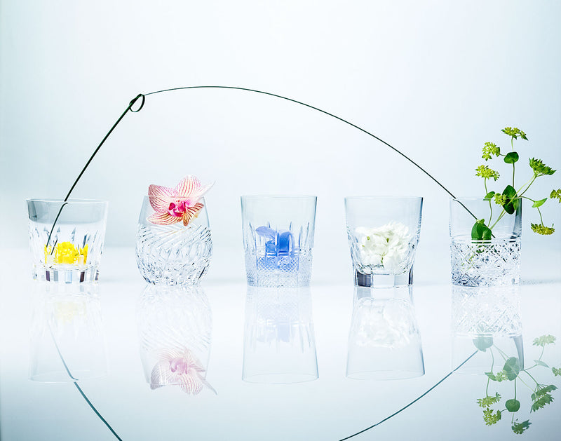 WHISKEY GLASS EDO KIRIKO “OCTAGONAL BASKET WEAVE”