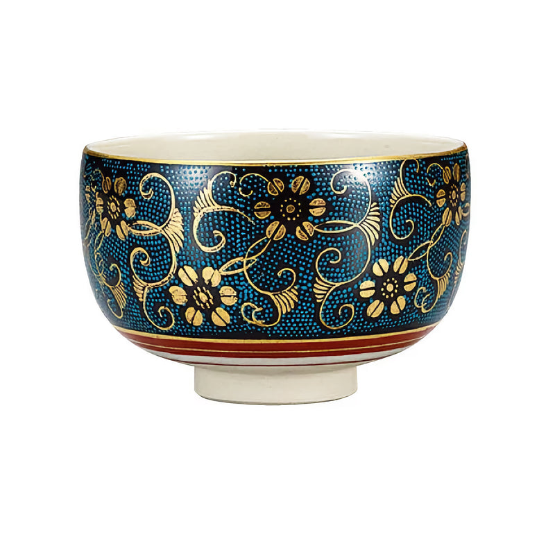 JAPANESE MATCHA BOWL CHAWAN 
KUTANI AOCHIBU TESSEN