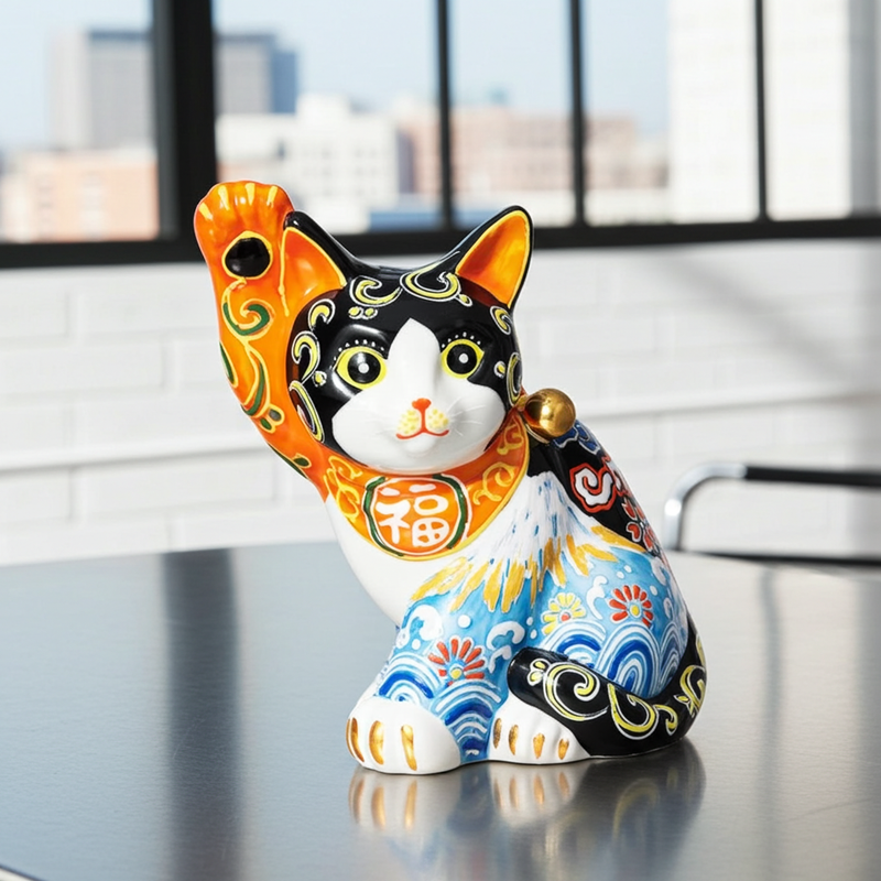 JAPANESE KUTANI PORCELAIN MANEKI NEKO 