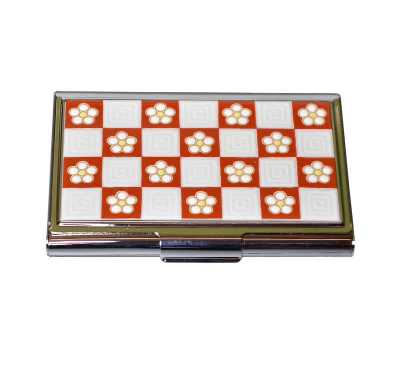 KUTANI JAPANESE CARD CASE PLUM ICHIMATSU /SEIKOU KLIN