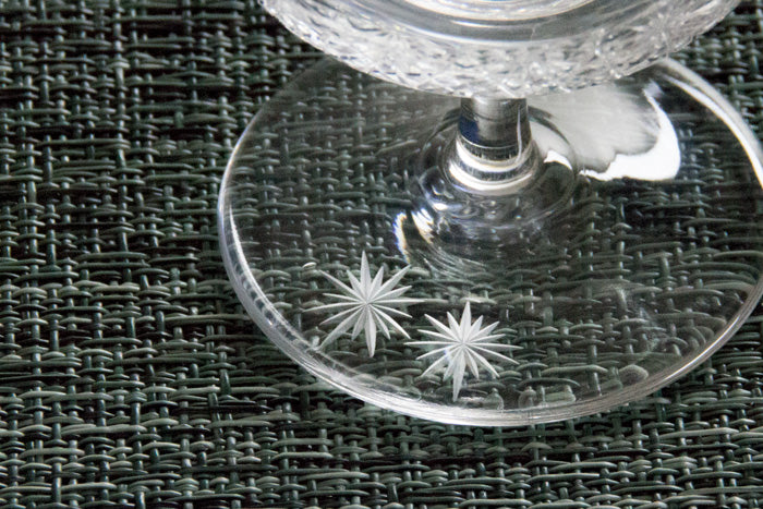SAKE GLASS, EDO KIRIKO “SNOW”