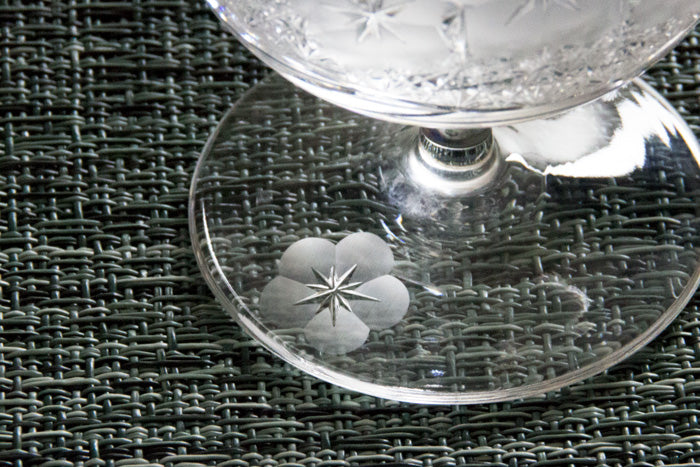 SAKE GLASS, EDO KIRIKO “FLOWER”