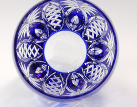 WHISKEY GLASS, EDO KIRIKO “BAMBOO FENCE & STAR”
