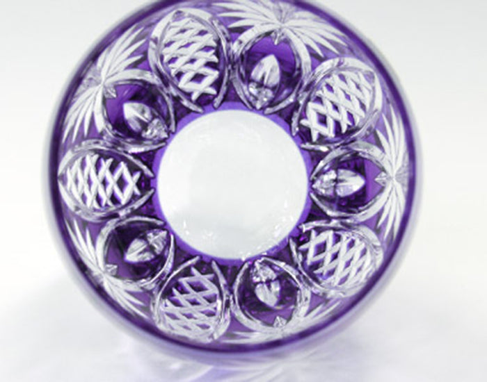 WHISKEY GLASS, EDO KIRIKO “BAMBOO FENCE & STAR”