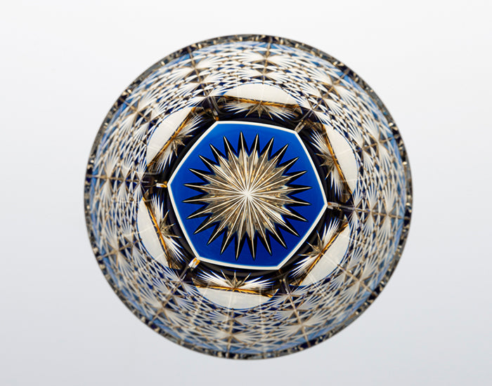 WHISKY GLASS, EDO KIRIKO KASANEIROME “OGIKU (CHRYSANTHEMUM IN ABUNDANCE)” BY JUNICHI NABETANI, MASTER OF TRADITIONAL CRAFTS