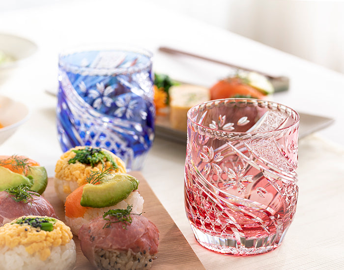 Whiskey Glass, Edo Kiriko “Sakura Nagare”