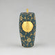 KUTANI WARE INCENSE BURNER (BLUE GRAIN SNOW RING  CHERRY BLOSSOMS, BAMBOO, AND PLUM BLOSSOMS)/KINGYOKU NAKADA