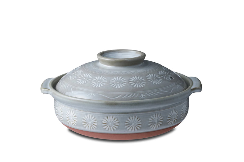 DONABE GINPO (JAPANESE CLAY POT) HANA MISHIMA – SIZE 10
