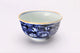 JAPANESE ARITA WARE DARK KARAKUSA TEA CUP (LARGE) FACET-CUT / FUKUSEN KILN