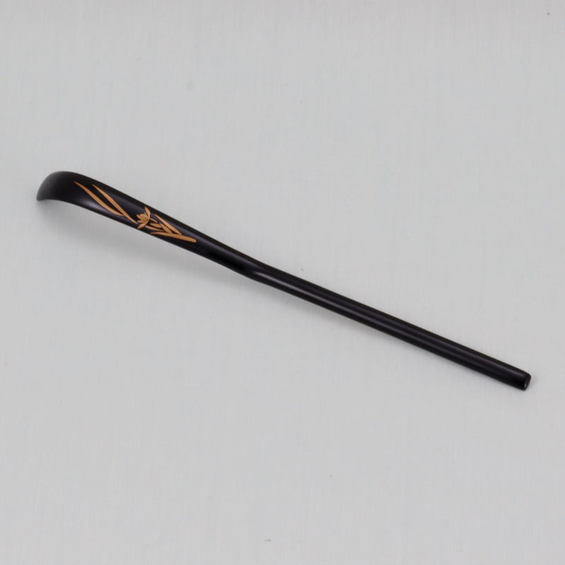WAJIMA LACQUERWARE CHASHAKU RAN MAKIE DESIGN, TRADITIONAL JAPANESE TEA CEREMONY SPOON
