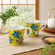 KUTANI WARE PAIR MUG CUPS – YOSHIDAYA STYLE PEONY DESIGN