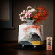 KUTANI WARE VASE – “SPRING & AUTUMN MT. FUJI” BY YOSHINORI FUKUDA