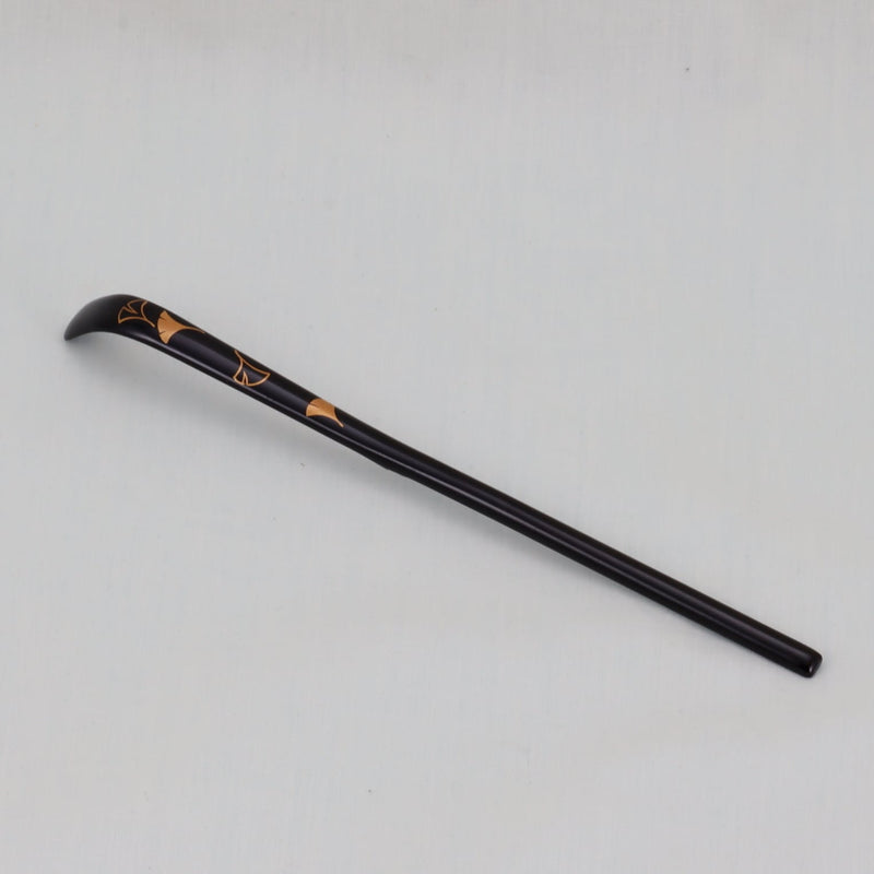 WAJIMA LACQUERWARE CHASHAKU GINNAN MAKIE DESIGN, TRADITIONAL JAPANESE TEA CEREMONY SPOON