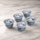 JAPANESE KUTANI WARE [IMPERIAL HOUSEHOLD PURVEYOR KILN] LIDDED TEA CUP SET – SHONZUI STYLE BY CHOZA YAMAMOTO