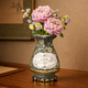 KUTANI WARE FLOWER VASE – RAISED GOLD ARABESQUE WITH AOCHIBU DRAGON & PHOENIX/KINGYOKU NAKADA