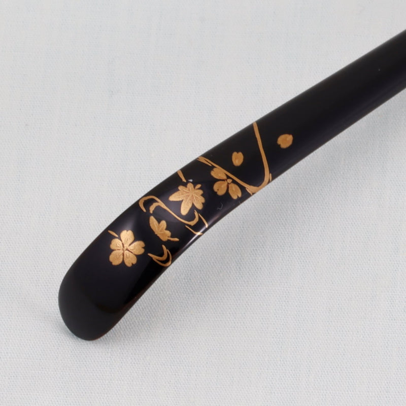 WAJIMA LACQUERWARE CHASHAKU SAKURA MAKIE DESIGN, TRADITIONAL JAPANESE TEA CEREMONY SPOON