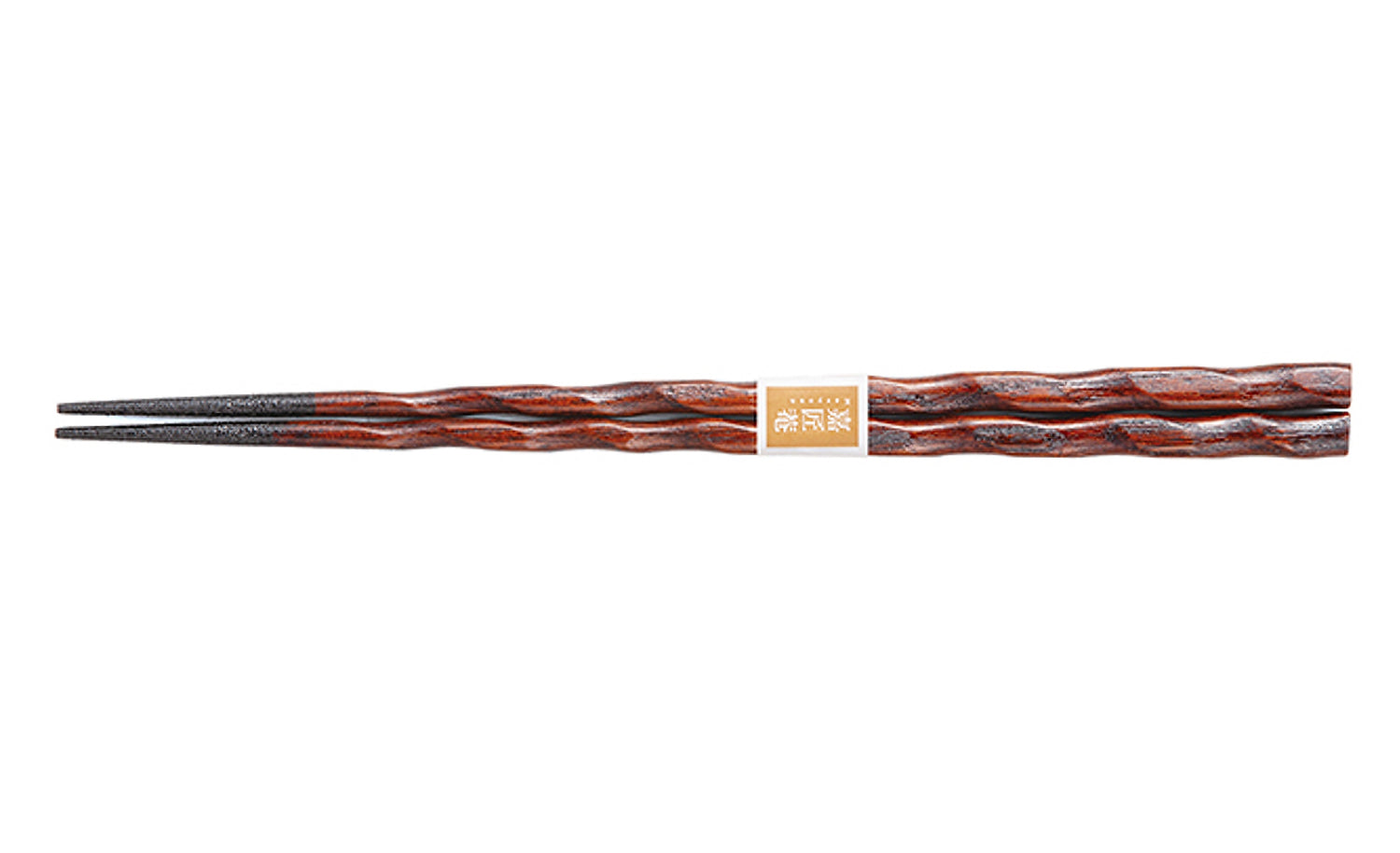 YAMANAKA LACQUERWARE - KEYAKI SPIRAL CHOPSTICKS – BROWN FINISH (NON-SLIP) 23CM