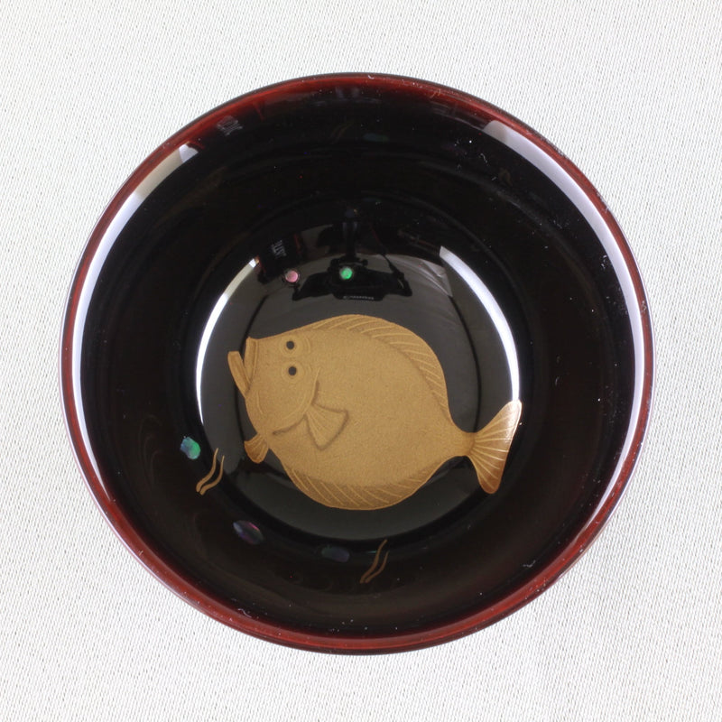 WAJIMA LACQUERWARE GUINOMI TAME-NURI HIRAME MAKI-E