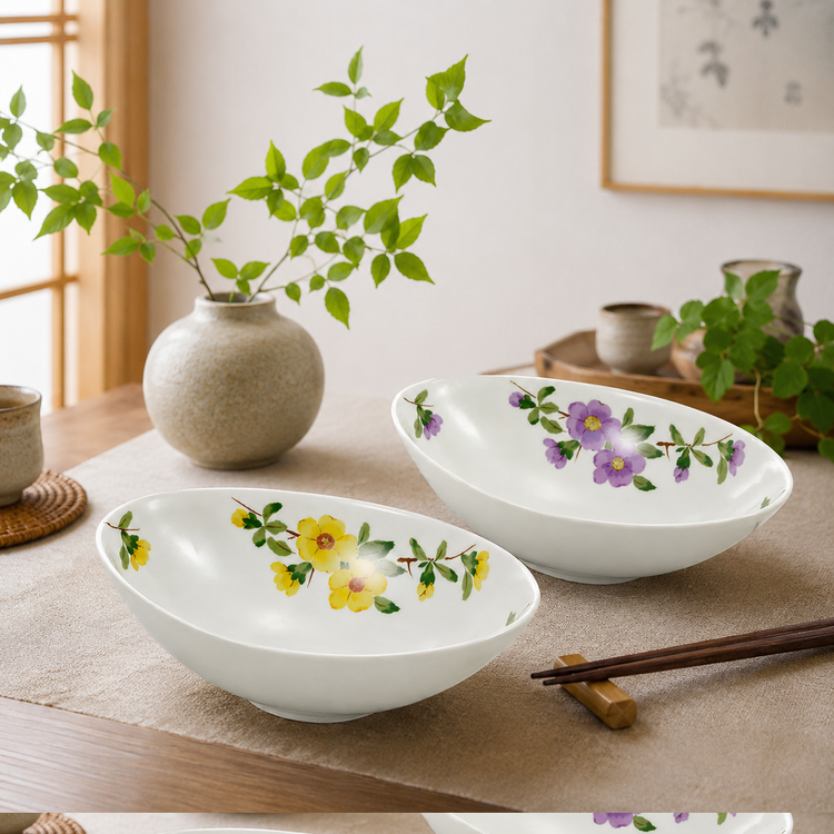 Kutani ware pair bowl