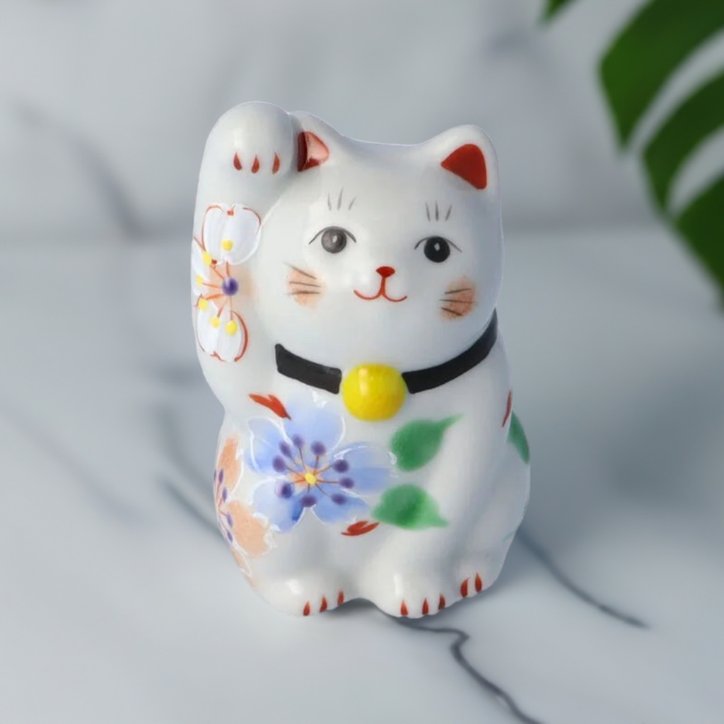 KUTANI WARE  LUCKY CAT(MANEKI NEKO) SAIBIYORI / KOKUZOU KLIN