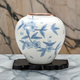 JAPANESE FLOWER VASE KUTANI  SAKURA CHIRASHI WITH STAND
