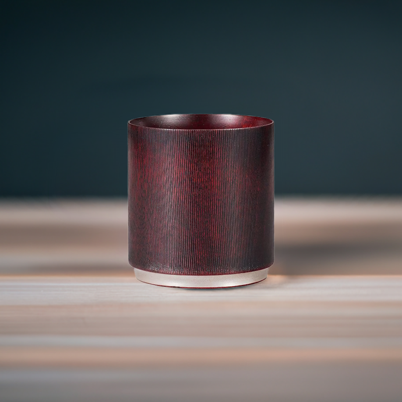 YAMANAKA LACQUERWARE MIZUME SAKURA ROCK CUP – TREE RINGS RED