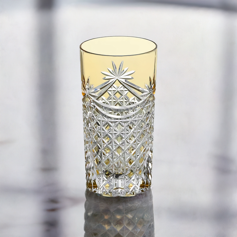 EDO KIRIKO TUMBLER SQUARE BASKET WEAVE PATTERN WITH MAKUHIDA